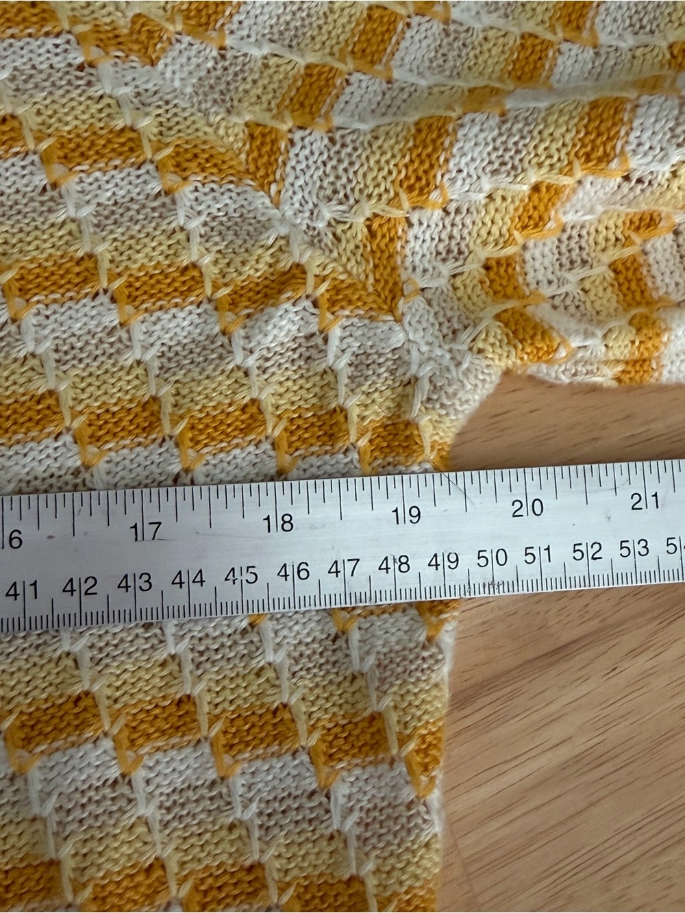 White + Warren Yellow & Cream Textured Crewneck Sweater women’s small - Picture 3 of 5